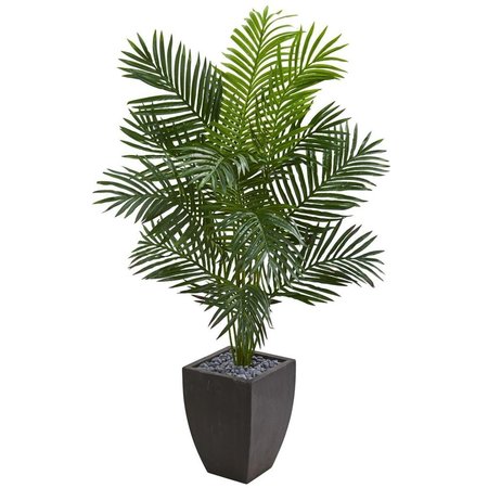 NEARLY NATURALS 5.5 ft. Paradise Artificial Palm Tree in Black Planter 5640